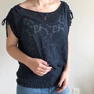 BLUE LACE BLOUSE